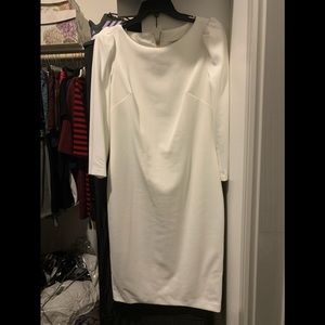Calvin Klein 3/4 Sleeve Round Neck Sleeve Dress